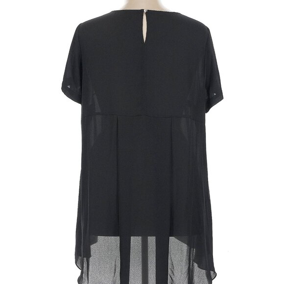 NWT Vince Camuto Women's Black Short Sleeve Blouse - Picture 4 of 10